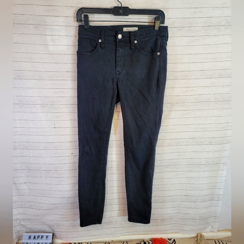 MADEWELL BLACK 9INCH HIGH RISE SKINNY, SZ 27
